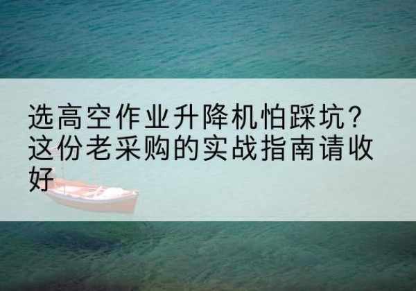 红安高空作业升降机厂家推荐-选高空作业升降机怕踩坑？这份老采购的实战指南请收好